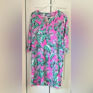 Caribbean Joe Pink and Green Tropical Dress